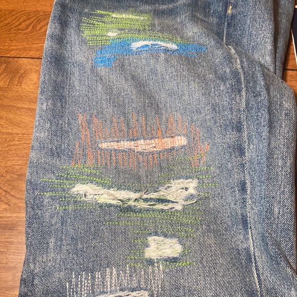🆕Polo Ralph Lauren🏇Size 31 Avery Boyfriend distressed Multicolored Stitch Jean - Picture 7 of 13